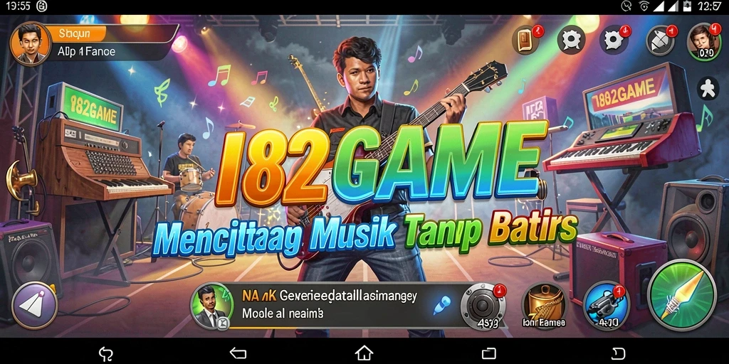 Tampilan gameplay 182GAME dengan interaksi musik yang menyenangkan.