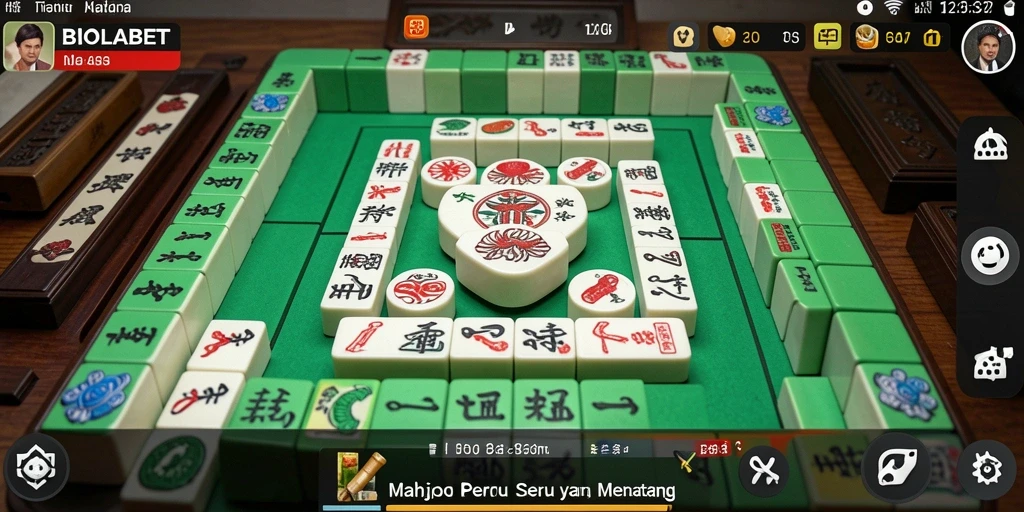 Screenshot gameplay BIOLABET menampilkan suasana seru permainan Mahjong.