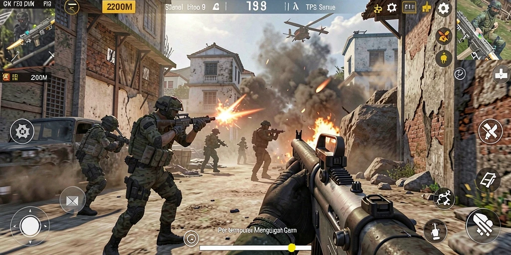 Tampilan aksi mendebarkan dalam gameplay D200M saat bertempur.