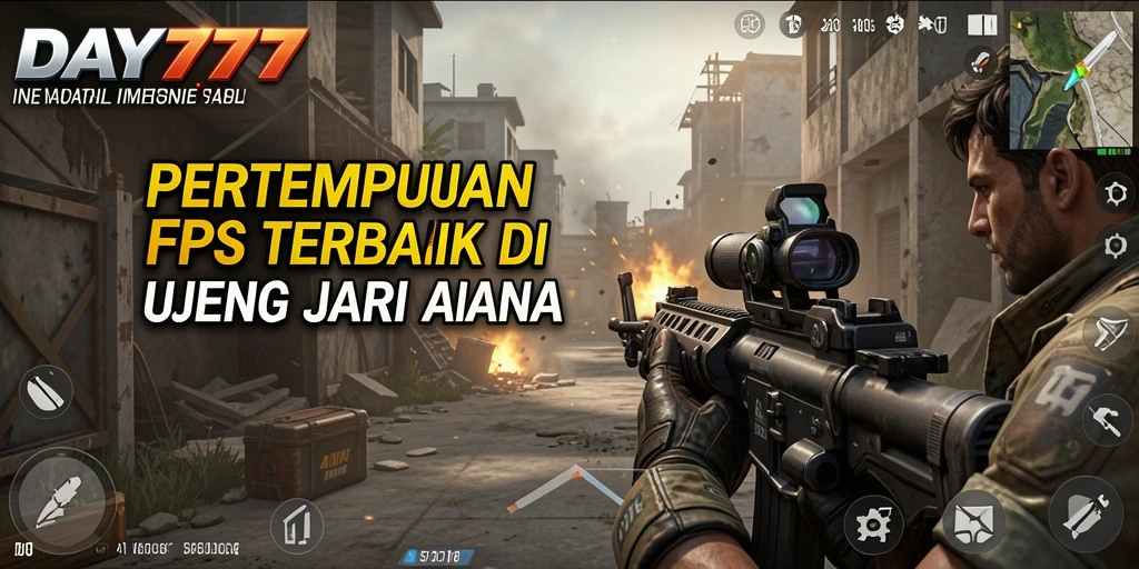 Screenshot dari gameplay intens di DAY777 dengan adegan pertempuran.
