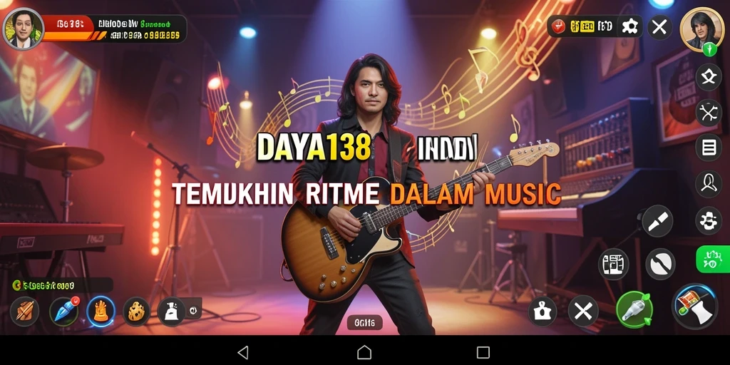 Tampilan gameplay DAYA138 menunjukkan pengguna bersenang-senang bermain musik.
