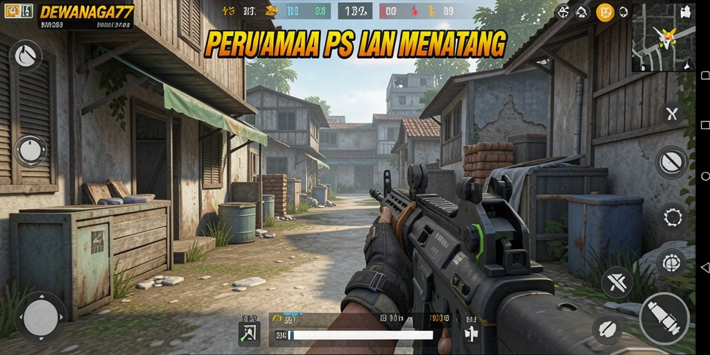 Tangkapan layar utama DEWANAGA77 menampilkan aksi menegangkan dalam pertempuran FPS.