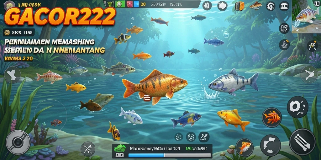 Tampilan gameplay GACOR22 yang menarik saat memancing di laut.