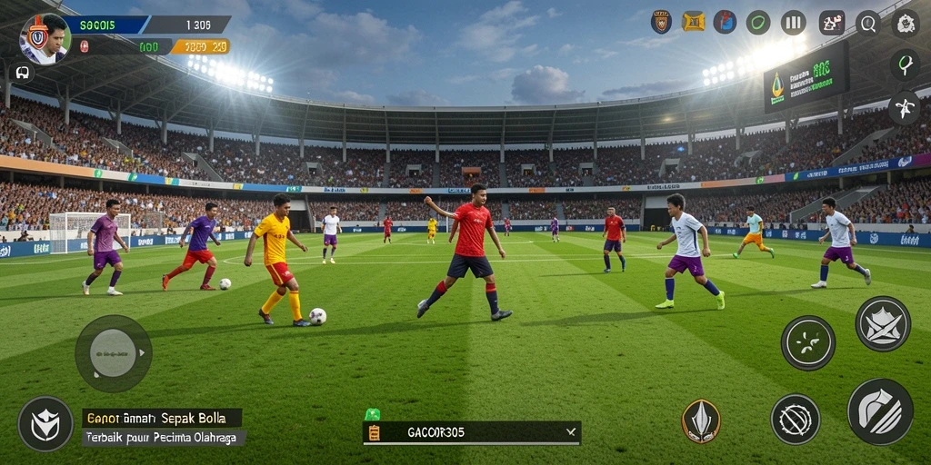 Screenshot GACOR305 menampilkan aksi seru di lapangan sepak bola.