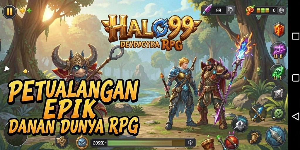 Tampilan gameplay mendebarkan dari HALO99 dengan aksi RPG yang seru.