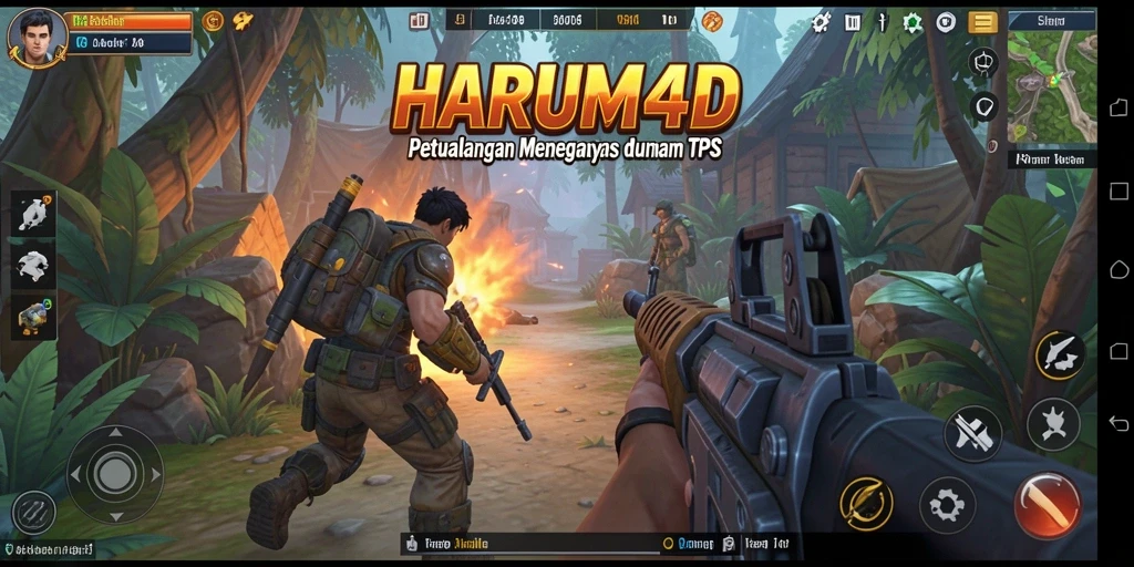 Tampilan dalam game HARUM4D dengan aksi menegangkan dalam TPS.
