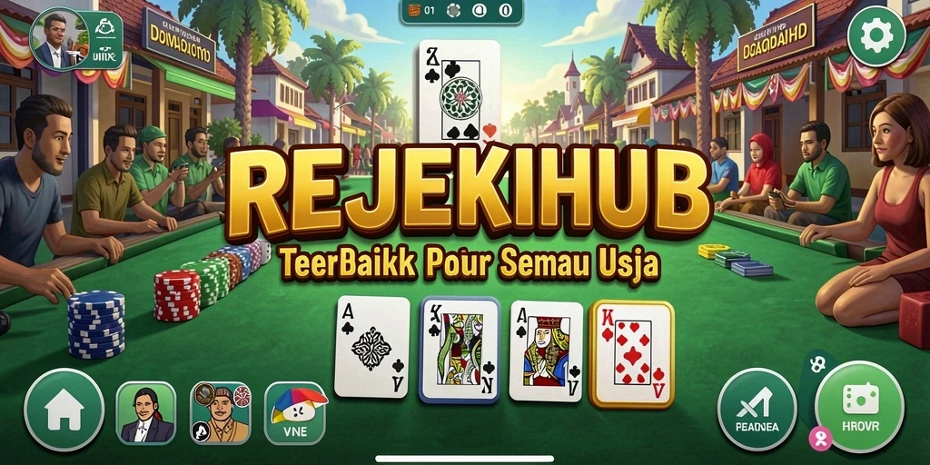 Tampilan gameplay seru di REJEKIHUB menampilkan momen mendebarkan saat bermain Domino.
