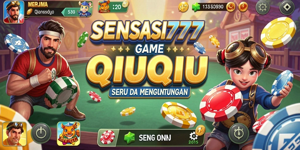 Tampilan gameplay seru dari SENSASI777 dengan kartu QiuQiu.