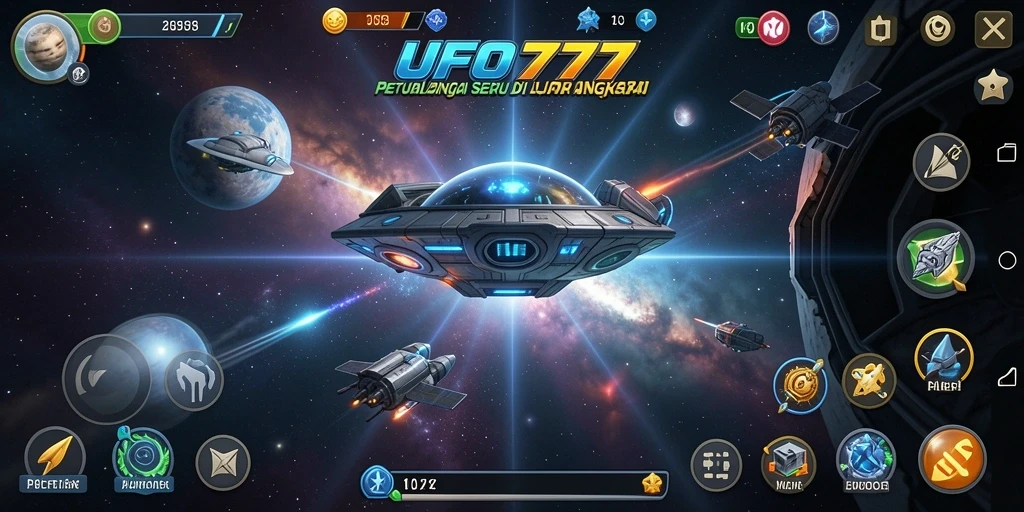 Gameplay seru di luar angkasa dalam UFO777.